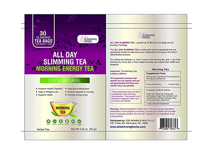 All Day Slimming Tea weight loss supplement Facts